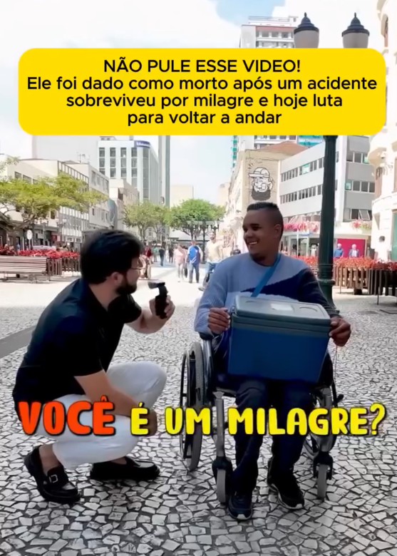 ⚠️ Bruno sobreviveu a um acidente que o deixou paraplégico — agora ele luta para voltar a andar